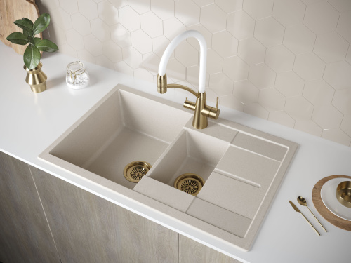 Кухонная мойка Paulmark FLUGEN 60/1,5 PM237850-BE 78х50 цвет бежевый - фото 3